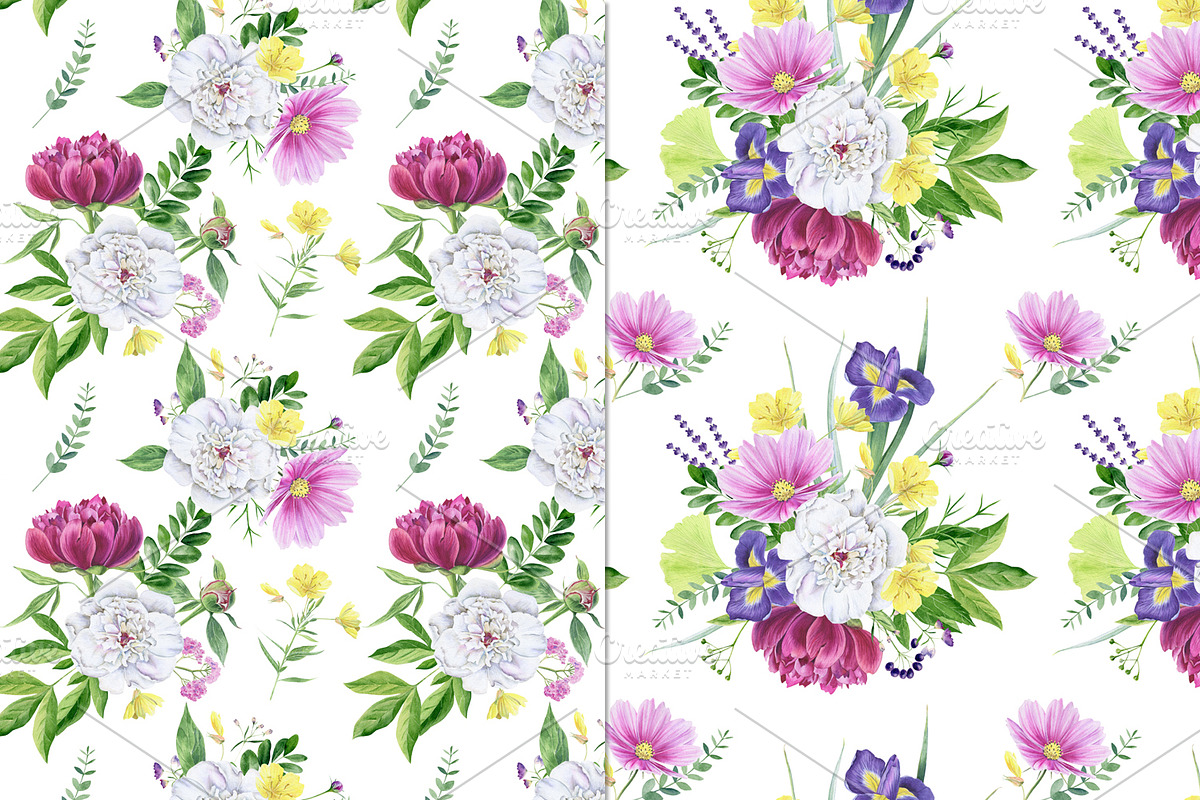 Florals watercolor set, an Illustration by Elegantia (Photo 8 of 11)