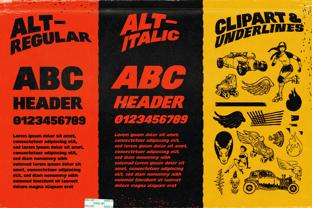 Hot Pursuit: Grind-house Font, a Sans Serif Font by Wingsart Studio (Photo 6 of 16)