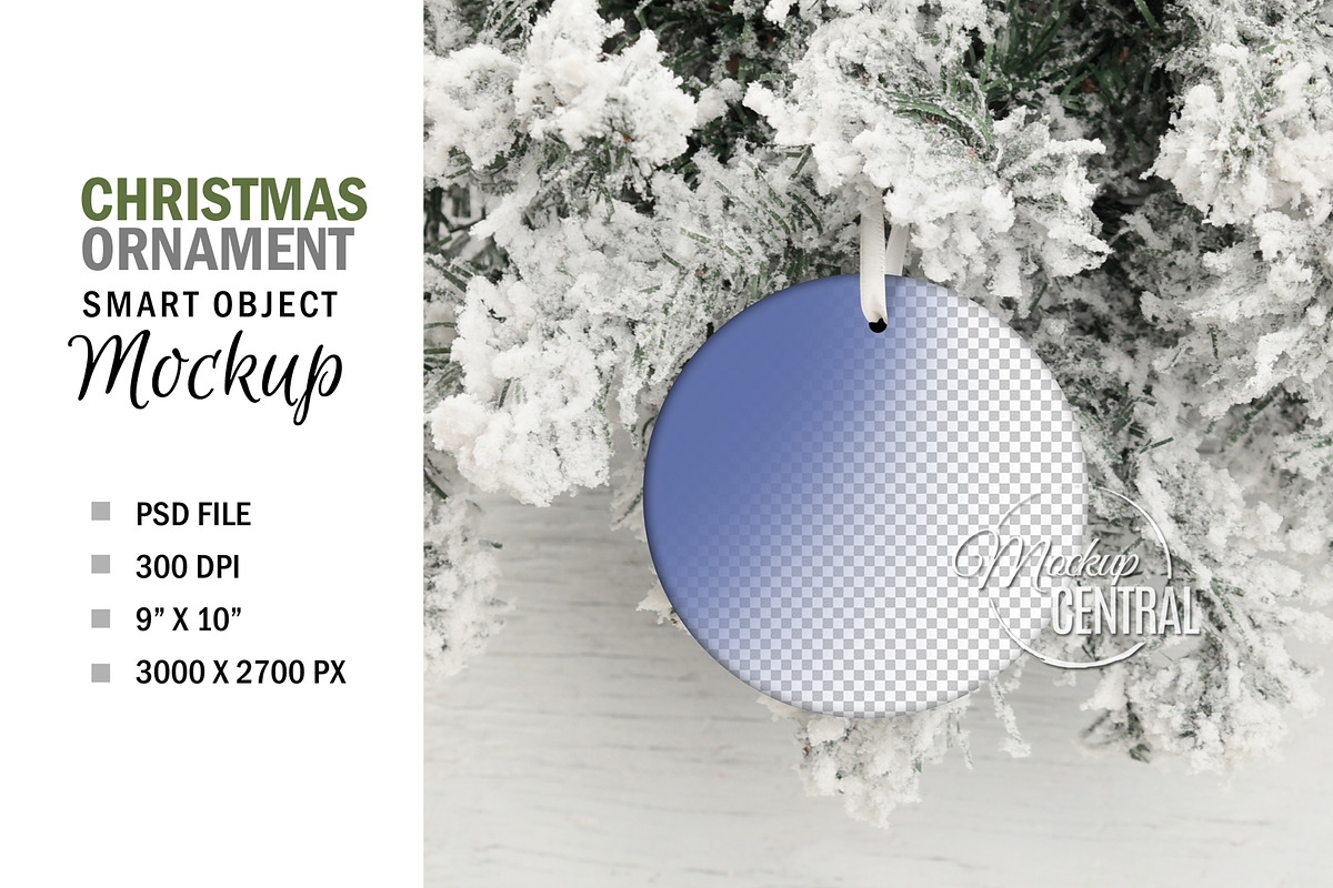 Round Christmas Tree Ornament Mockup, a Mockup by HaywireMedia & Mockups (Photo 1 of 3)