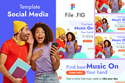 Social media music promotion, a Social Media Template by FoxStore (Thumbnail 1 of 3)