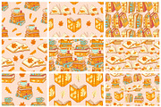 Autumn Books vector clipart patterns, an Education Illustration by Carpet Tapete Pretzel (Thumbnail 3 of 13)