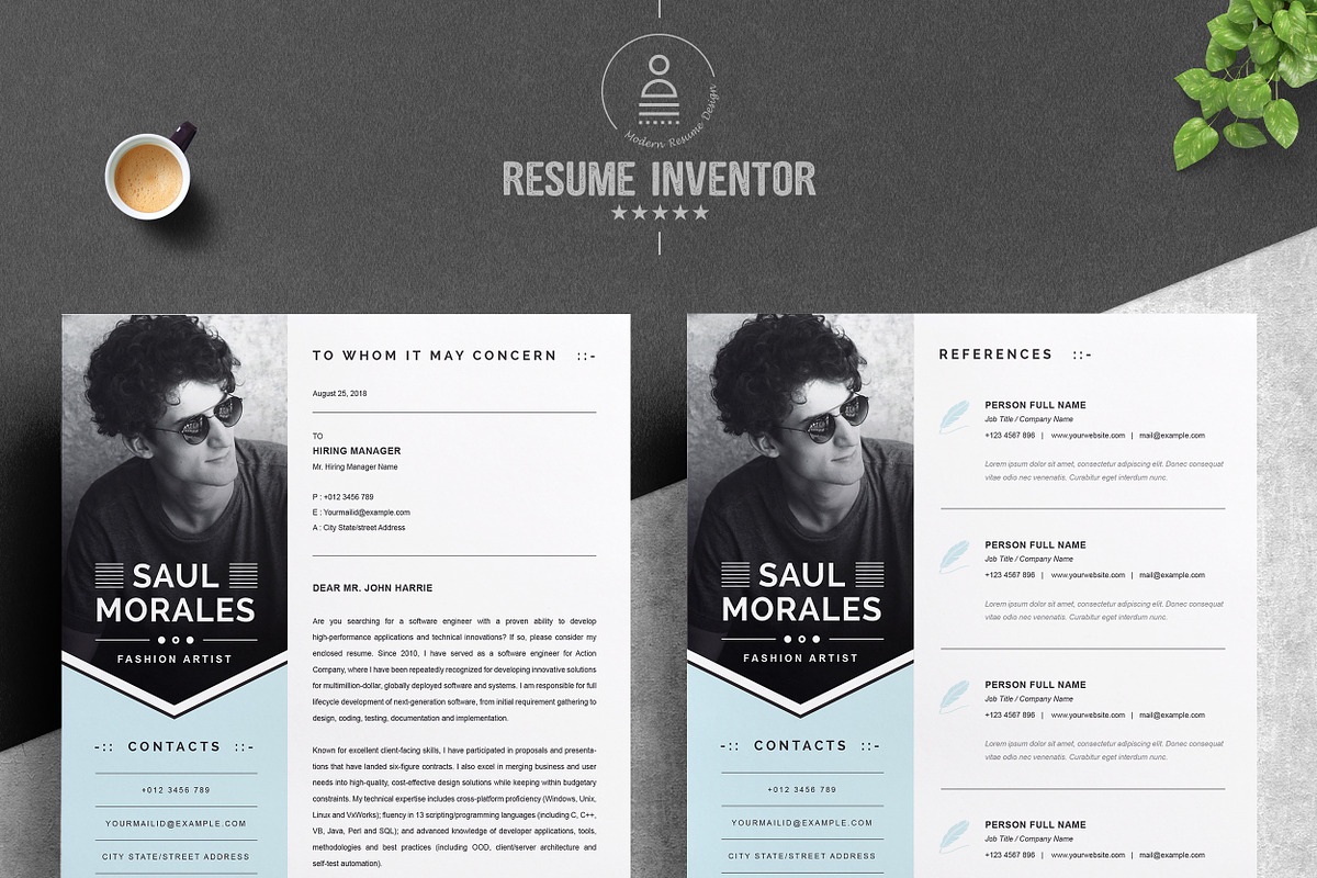 Modern Resume Template, a Resume Template by ResumeInventor (Photo 2 of 6)