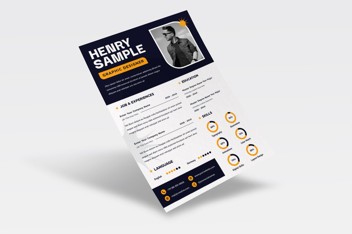 Creative Business Resume CV, a Resume Template by iDoodle Studio (Photo 2 of 4)