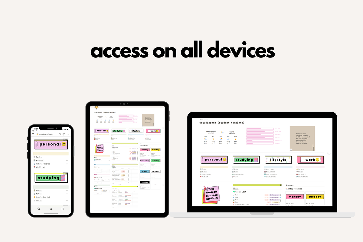 Student Life Notion Template, a Templates & Theme by studiorach (Photo 9 of 10)