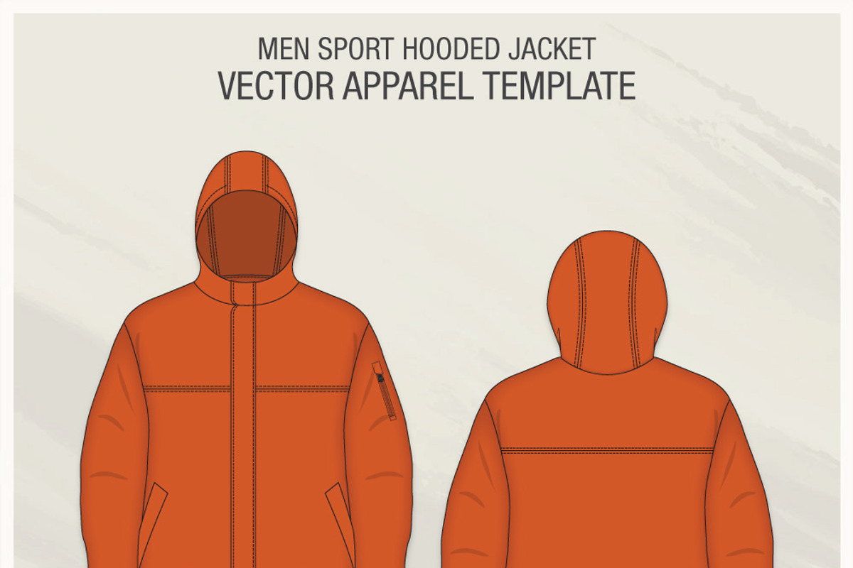Men Sport Hooded Jacket Fashion Flat, an Illustration by VECFASHION