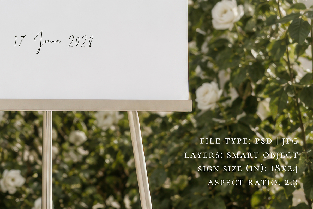 Floral Wedding Welcome Sign Mockup, an Advertising Mockup by Serenefeeling (Photo 4 of 7)