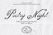 Poetry Night Vintage Font Duo, a Script Font by AnMark (Thumbnail 1 of 13)