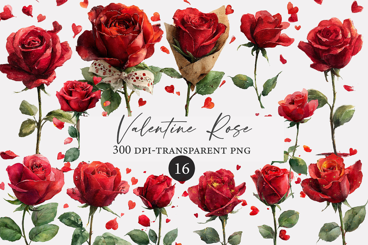 Valentine Rose clipart, an Illustration by Designworld (Photo 1 of 4)