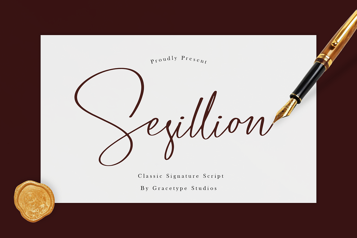 Sesillion | Classic Signature Script, a Script Font by gracetype_studio (Photo 1 of 12)