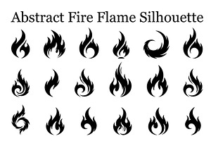 Abstract Fire Flame Silhouette, an Illustration by Designer_Momina