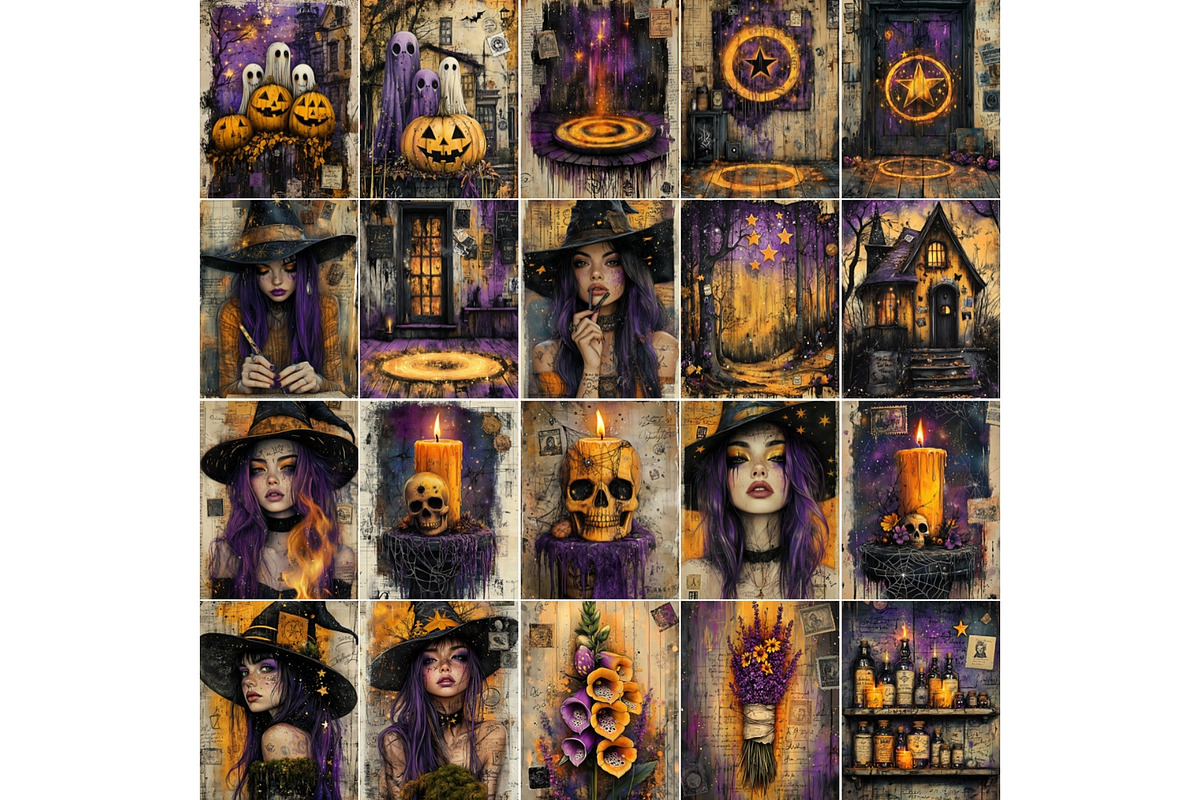 Witchy Junk Journal Printable Kit, a Seasonal Illustration by Nicole Branger Art (Photo 9 of 16)