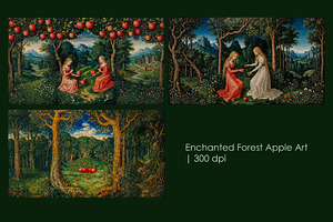 Enchanted Forest Apple Art, a Decorative Illustration by StockVerse Creative