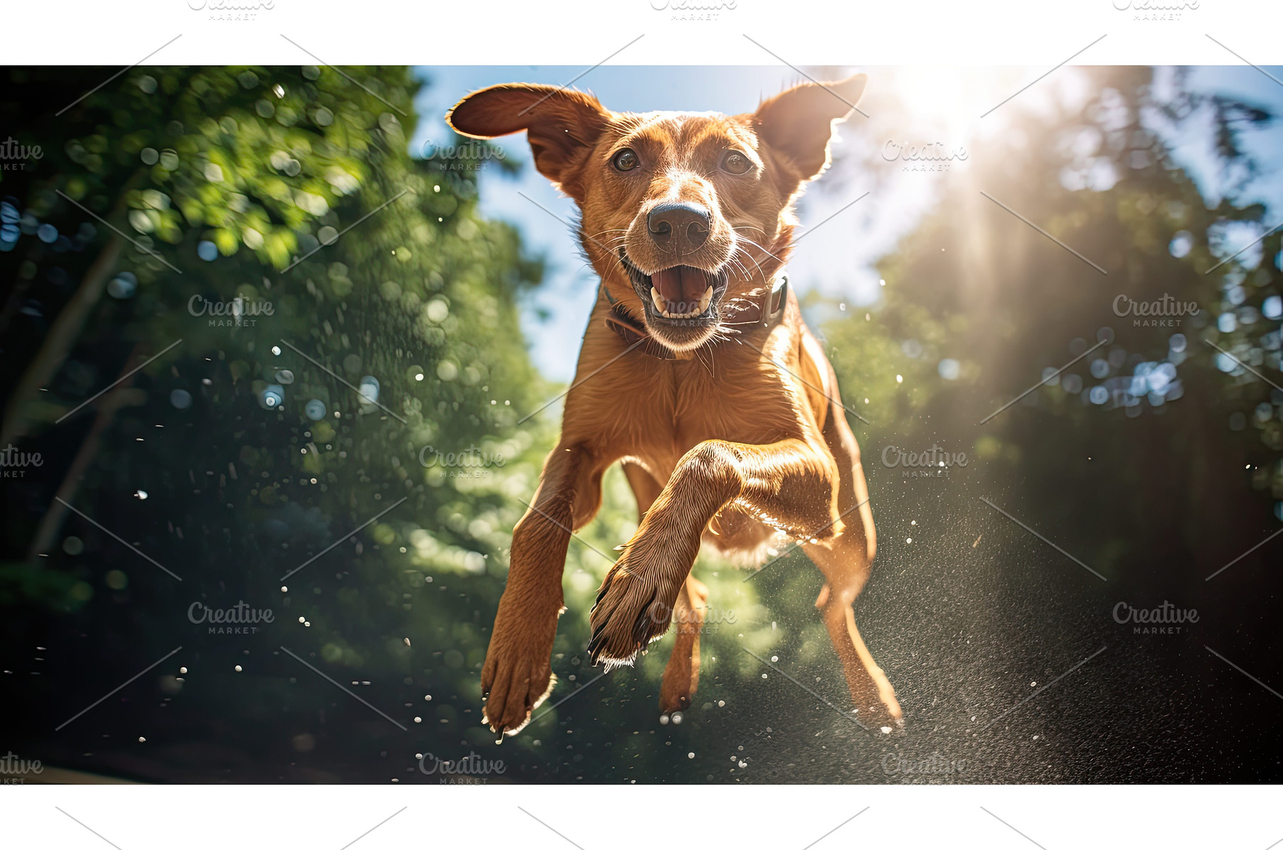 training dog jumping ai generated, an Animal Photo by pikepicture