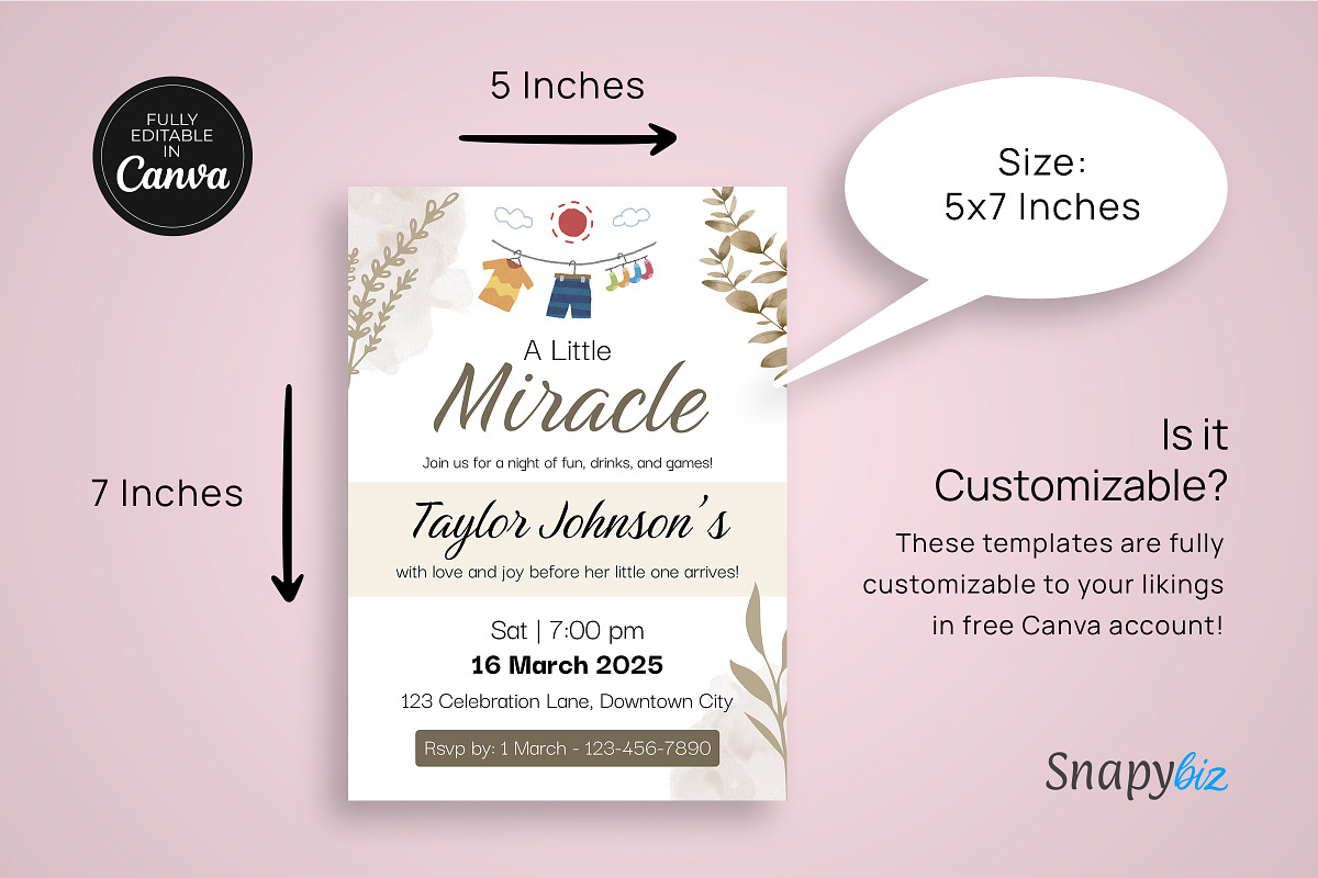 Gender Neutral Baby Shower Invites, an Invitation Template by Snapybiz (Photo 8 of 10)