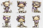 Whimsical 4th of July Cats Clipart, a Seasonal Illustration by Rose Art (Thumbnail 2 of 5)