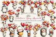 Animals Valentine's Day Clipart, an Illustration by DreamCafeArt (Thumbnail 1 of 6)