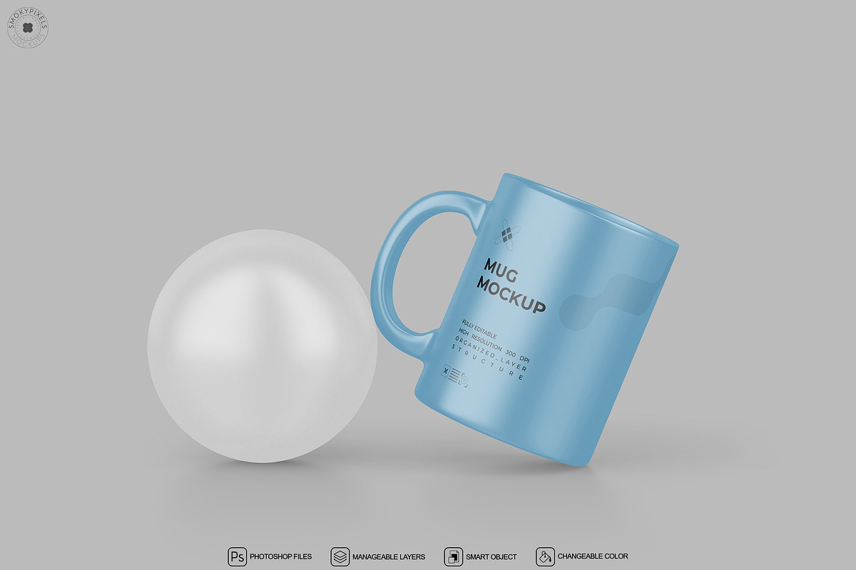 Mug Mockup Bundle of 5 PSDs, a Cups & Container Mockup by SmokyPixels (Photo 6 of 6)