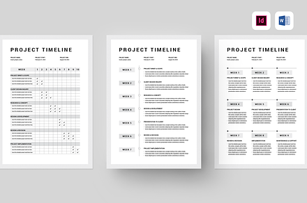 Project Timeline | MS Word & Indd, a Stationery Template by Leaflove