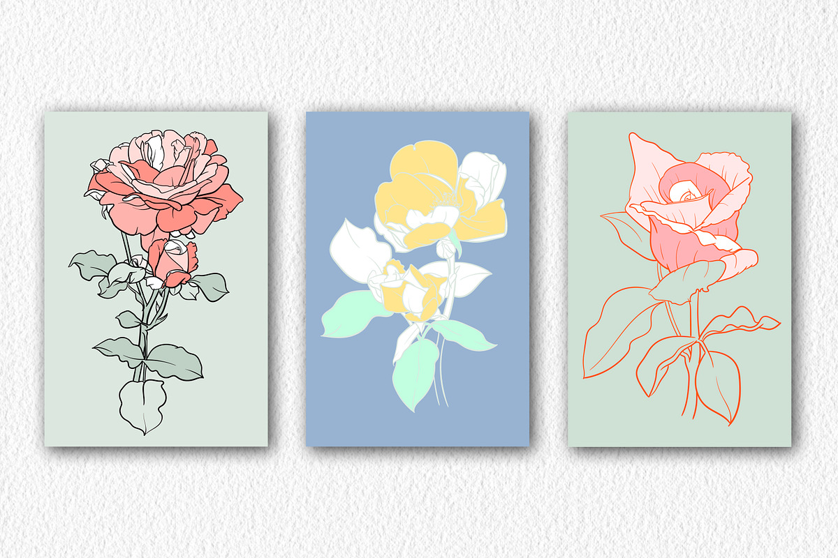 Rose flowers procreate stamp brushes, a Brush Add-On by ViktoriArt (Photo 6 of 6)
