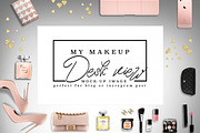 Luxury brand makeup desk post mockup containing chanel, stock photography, a Beauty & Fashion Photo by Whimsical Logoshop (Thumbnail 1 of 2)
