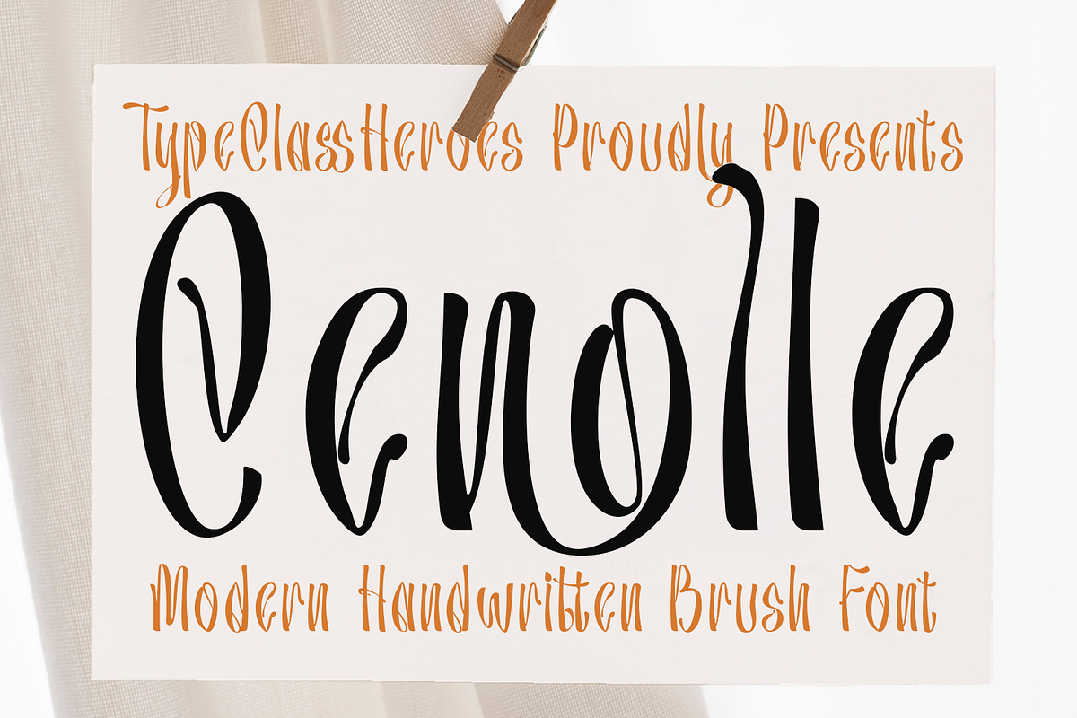 Cenolle - Modern Brush Font, a Handwritten Font by TypeClassHeroes (Photo 1 of 10)