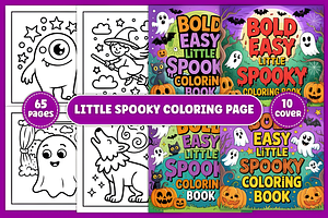 Bold Easy Little Spooky Coloring, a Seasonal Illustration by Coco Bloom