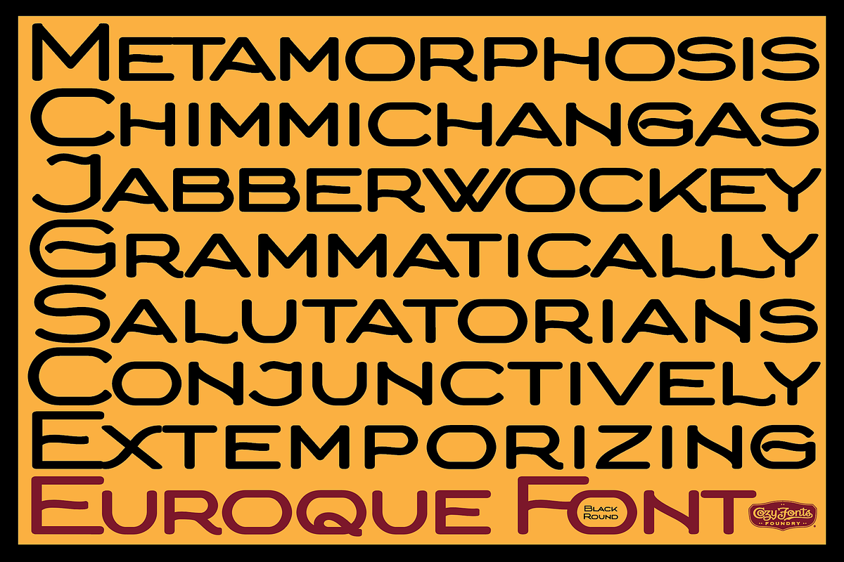 Euroque Black Round, a Sans Serif Font by CozyFonts Foundry (Photo 2 of 3)
