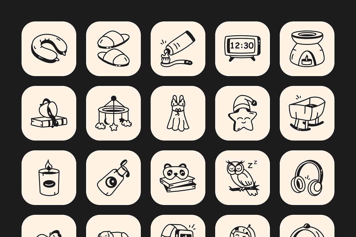 Sleep Doodle Icon Set, an Outline Icon by Vectors Market (Photo 7 of 8)