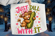 Just Dill with Pickle Highland Cow, a Seasonal Illustration by Canvas Craft (Thumbnail 1 of 6)