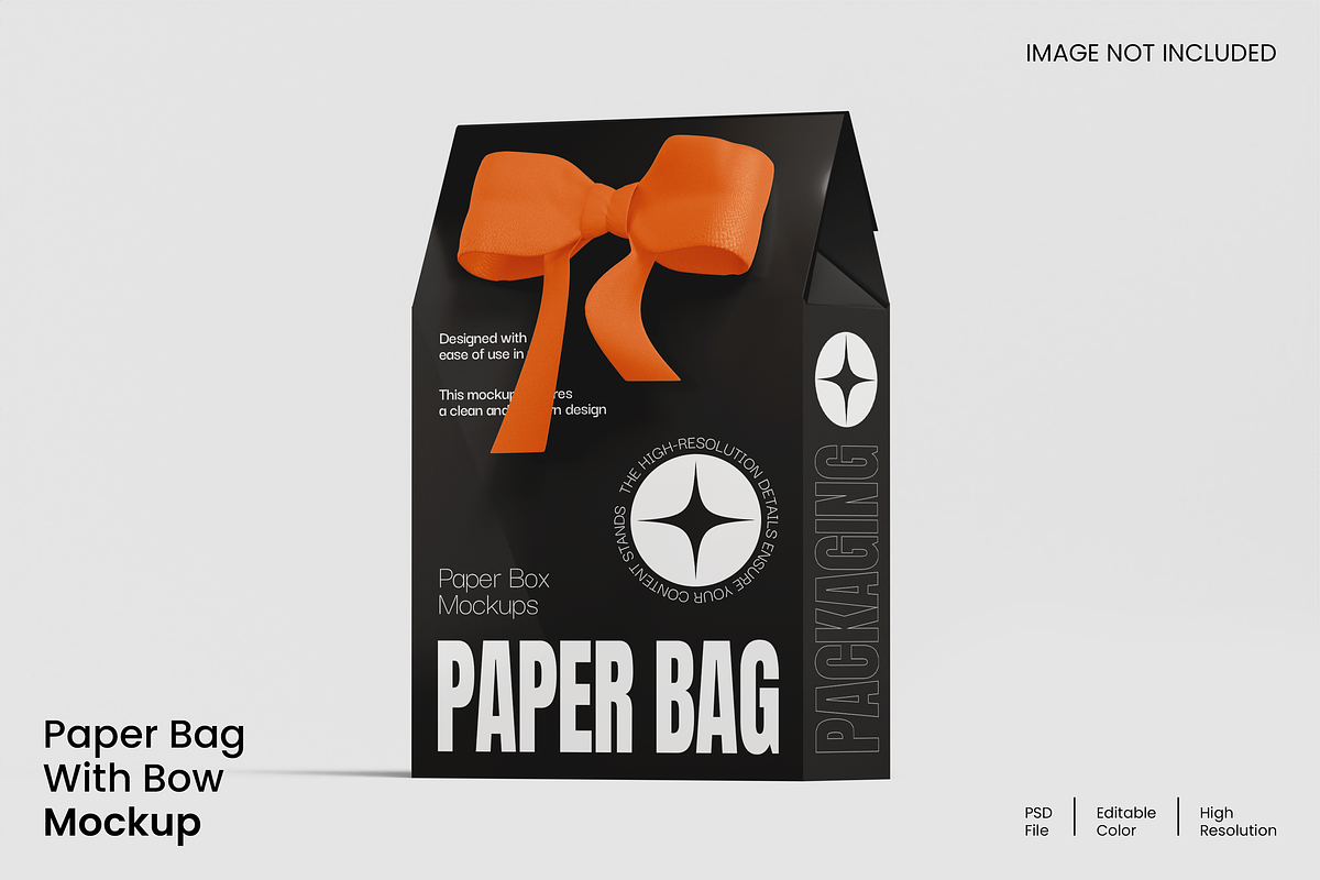 Paper Bag With Bow Mockup, a Packaging Mockup by Unerispace