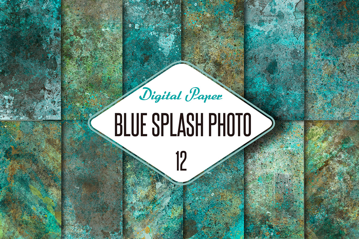 12 Blue splash photo-textures., a Texture Graphic by JAY MID IMAGE (Photo 1 of 10)