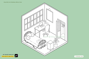 Procreate Isometric Room Brush Pack