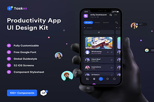 TaskEz Productivity App iOS UI Kit, an UI Kit Template by Creative Perspective