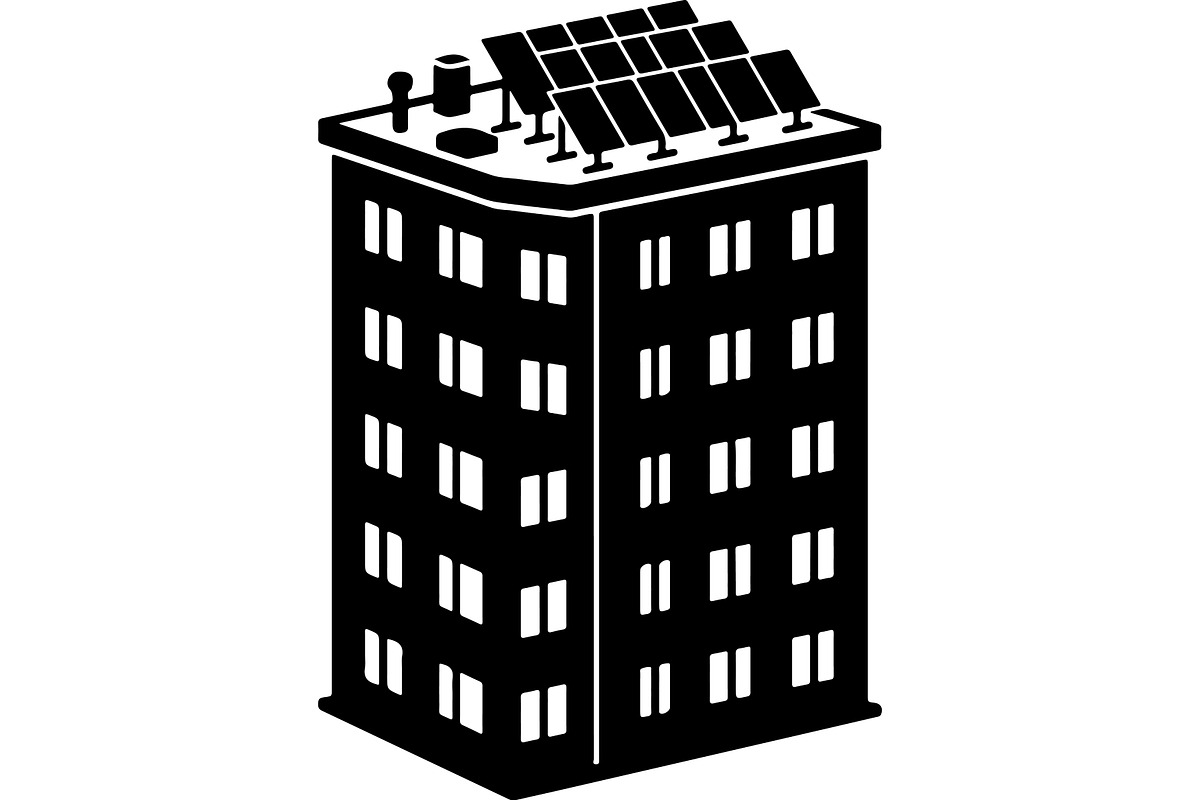 Solar Panel Building Silhouette, a Technology Illustration by balal (Photo 11 of 13)