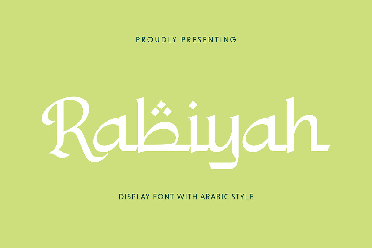 Rabiyah - Arabic Style Font, a Script Font by Pikgura (Photo 1 of 6)