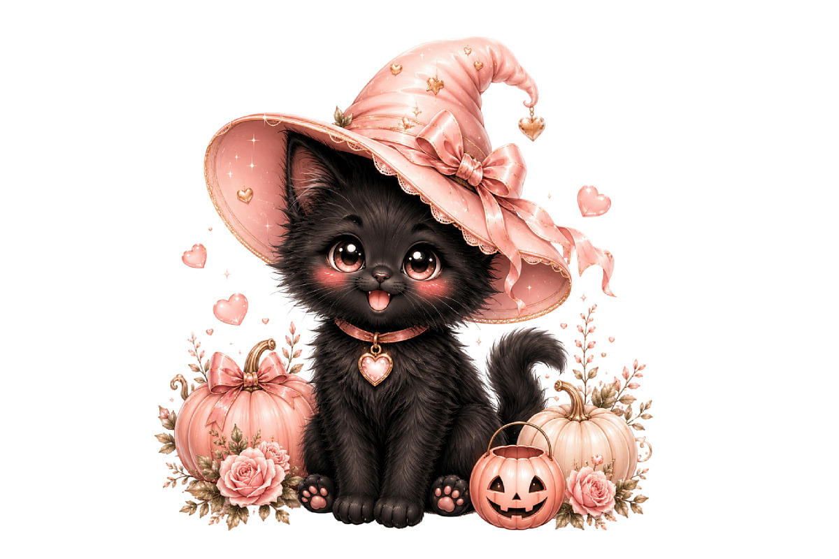 Coquette Pink Halloween Clipart, a Seasonal Illustration by Designworld (Photo 5 of 6)
