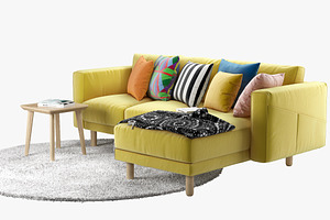 Four-seat Sofa 3d Model