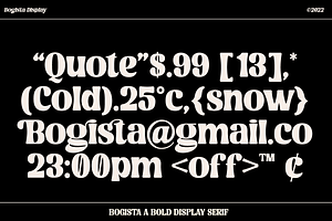 Bogista Bold Display Elegant Serif