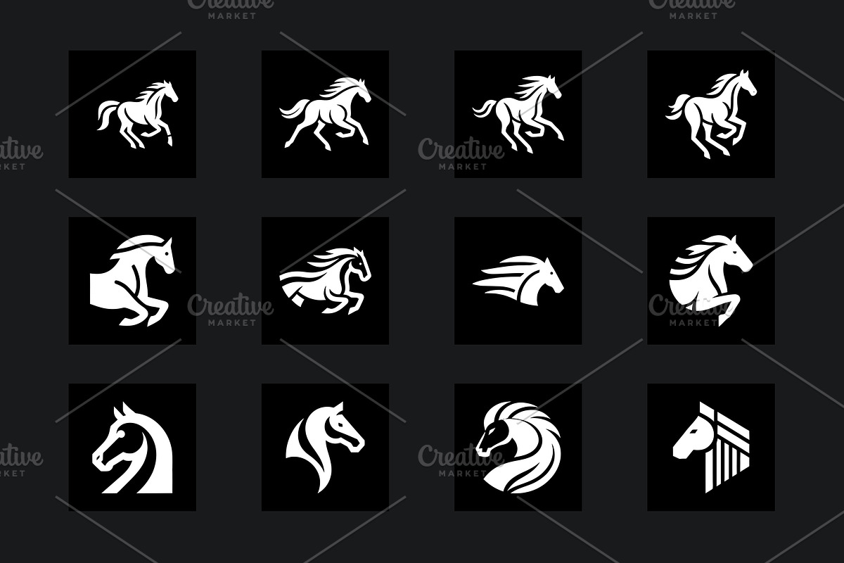 60 Horse Silhouette Logo Bundle, a Branding & Logo Template by Vectorium Studio (Photo 5 of 11)