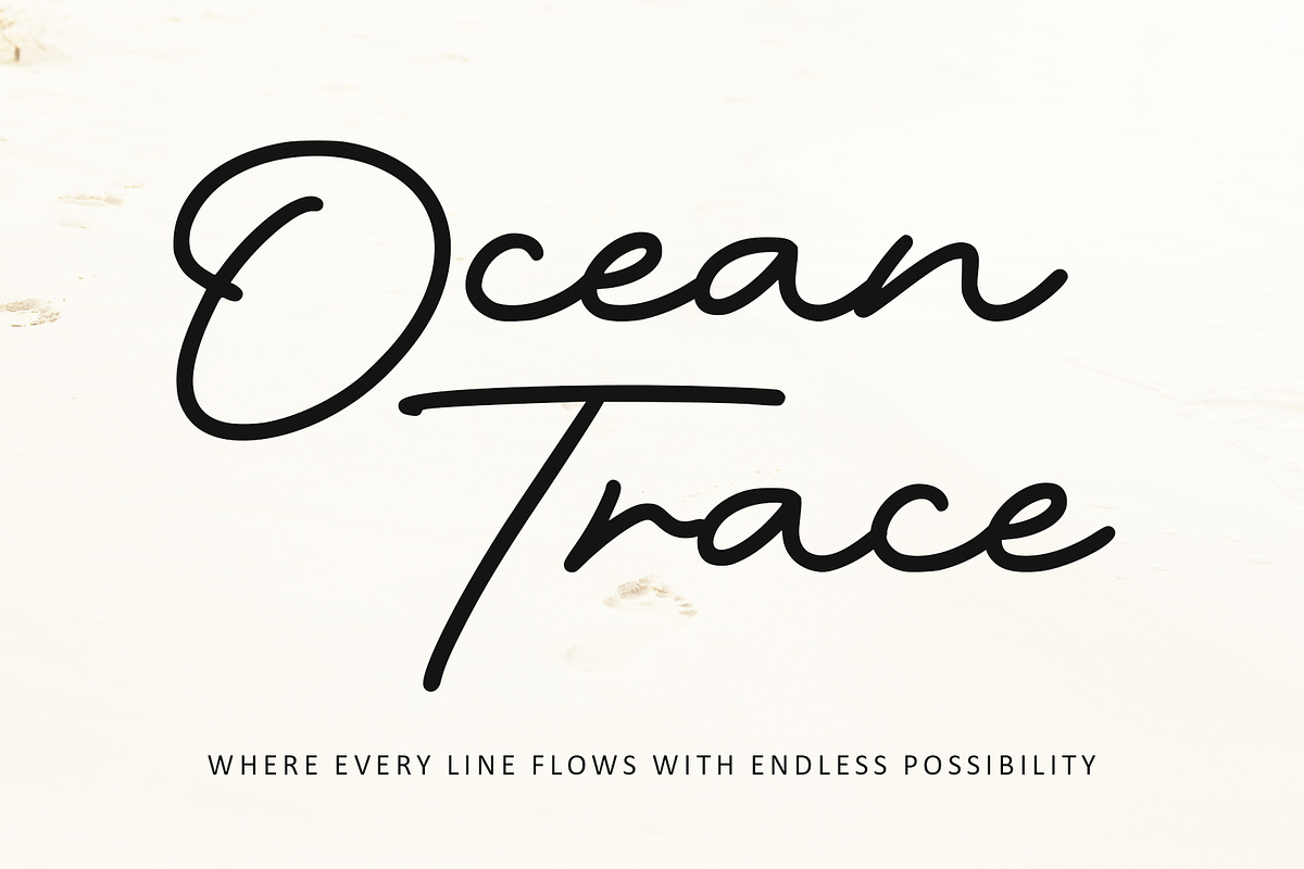 Ocean Trace, a Script Font by Letterara (Photo 1 of 13)
