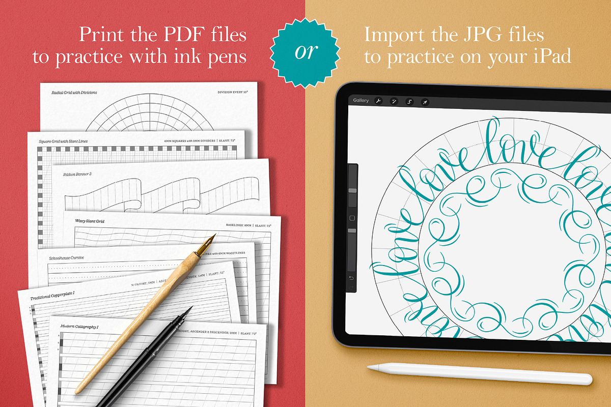 Lettering Guides | Print & Procreate, an Object Graphic by Molly Suber Thorpe (Photo 2 of 10)