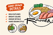 Ramen & Noodle Doodles Clipart, a Food Illustration by Oktyabr (Thumbnail 3 of 5)