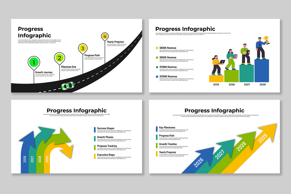 Progress Infographic, a Presentation Template by Mighty-Slide (Photo 2 of 5)