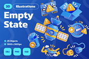 Empty State 3D Icons, an Object Graphic by Rakata Studio (Thumbnail 1 of 7)