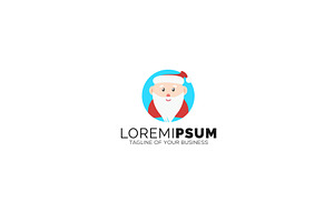 Christmas Old Men Logo Design Illust