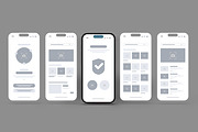 Mobile App Wireframe UI UX Design, a Wireframe Template by MightyDesign (Thumbnail 1 of 7)