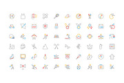 200 Sports Colored Line Icons, an Outline Icon by Creative Stall (Thumbnail 3 of 4)