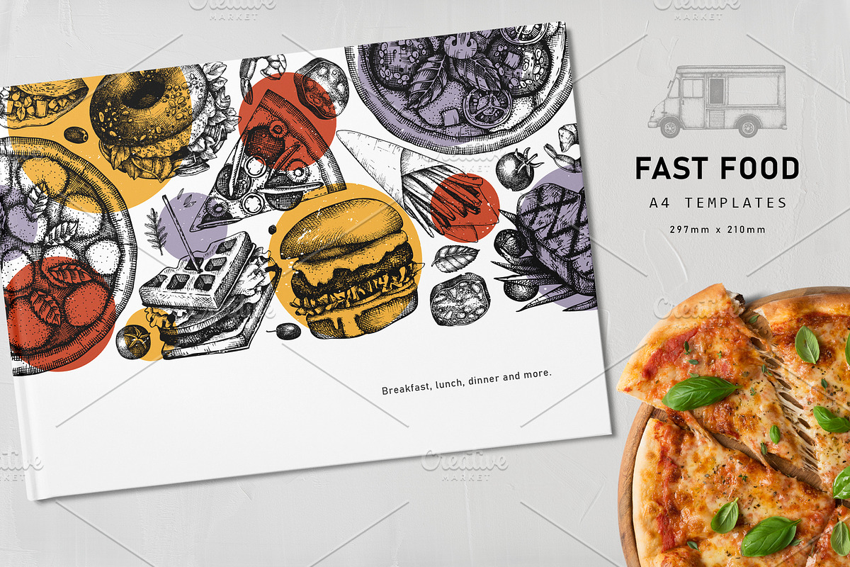 Fast Food Vectors & Designs Set