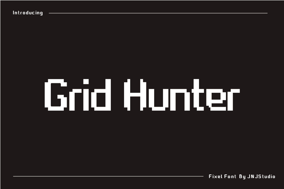 Grid Hunter Pixel Font, a Sans Serif Font by JNJ Studio (Photo 1 of 10)