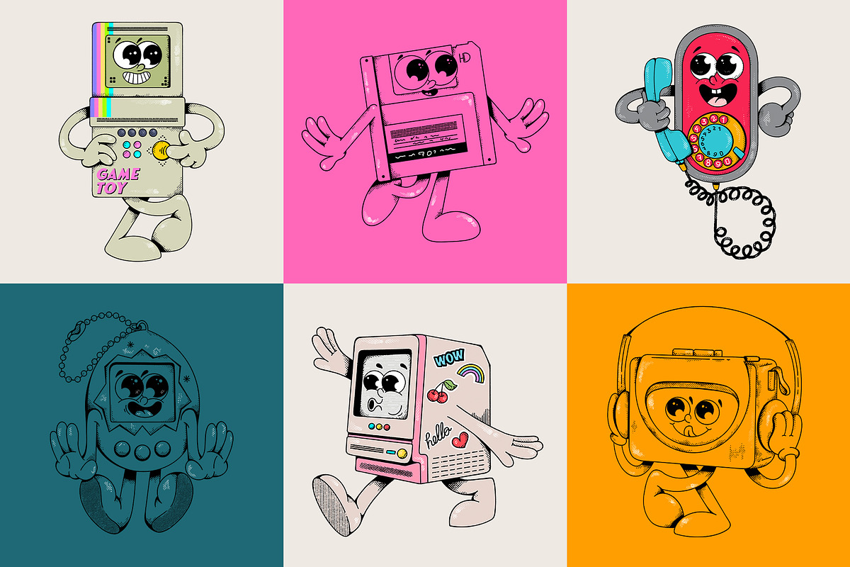 Retro Clipart – Nostalgic Characters, an Object Illustration by Alina Sh (Photo 8 of 9)